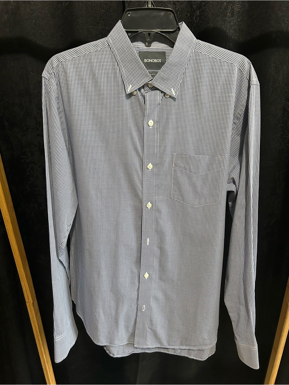 Bonobos Navy and White Micro-Check Dress Shirt